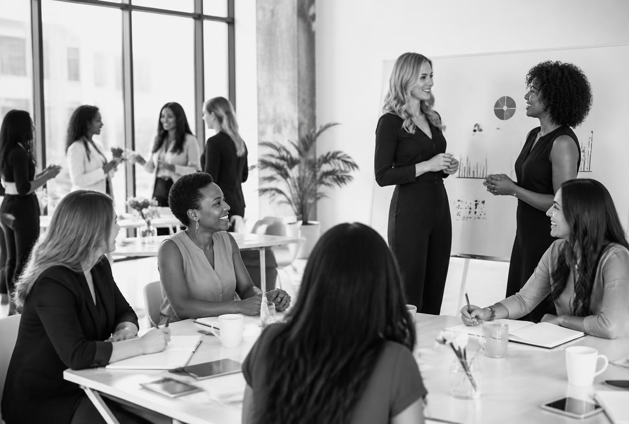 Groupe de femmes entrepreneures lors d'une séance de coaching et d'échange